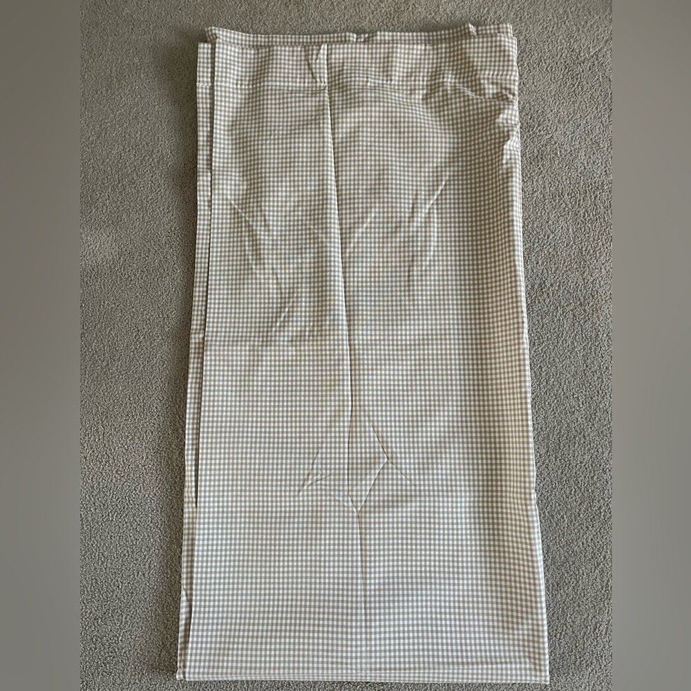 Pottery Barn Kids Cream and Tan Gingham Blackout Curtains - set of 2